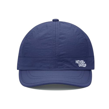 Clakllie Quick Dry Short Brim Cap for Men Lightweight 6 Panel Baseball Cap Golf Dad Hats Women's Running Trucker Hat - color: Cdus-bssq2505-navy Blue
