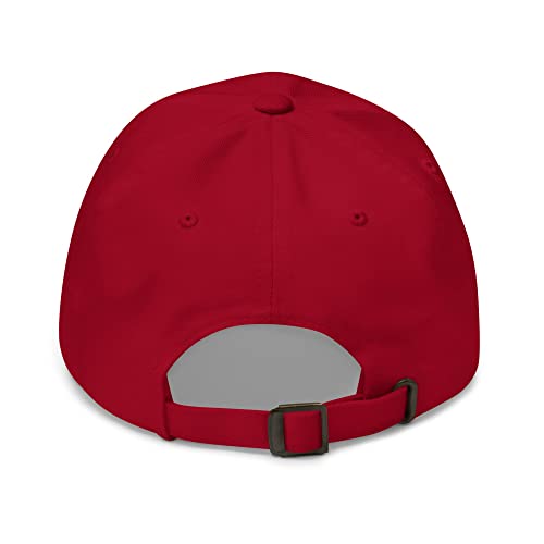 NX Feral Embroidered Curved Bill Cap Relaxed Fit Low Crown Adjustable Dad Hat - color: Cranberry
