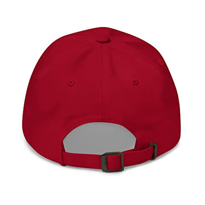 NX Feral Embroidered Curved Bill Cap Relaxed Fit Low Crown Adjustable Dad Hat - color: Cranberry
