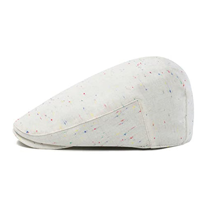 STARANCE Men Thin Cotton Gatsby Newsboy Cap - color: Flecked Beige, size: 7 1/4