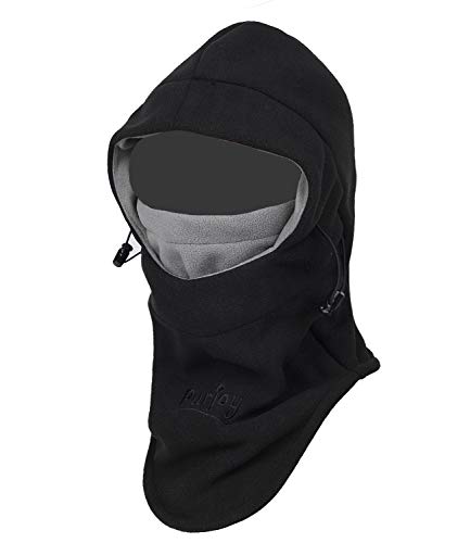 Warm Fleece Balaclava Ski Bike Full Face Mask Neck Warmer Winter Sports Cap - color: Black Grey2