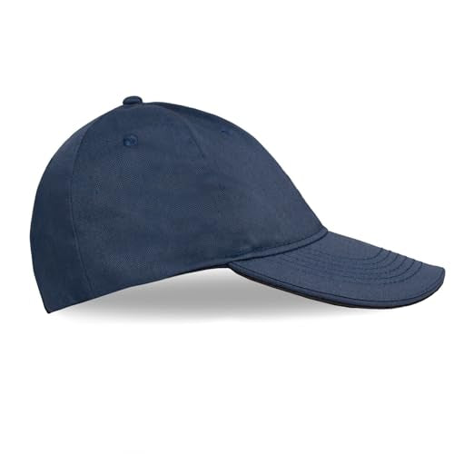 Headsweats Dad Hat – Men's Embroidered Twill Baseball Cap, Adjustable Strapback, Lightweight, Breathable - color: Navy/Swimbikerun