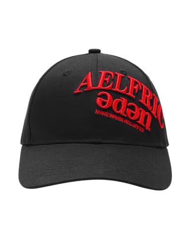 Aelfric Eden Baseball Cap Embroidered Vintage Curved Brim Snapback Hat - color: Black Red Embroidered Logo