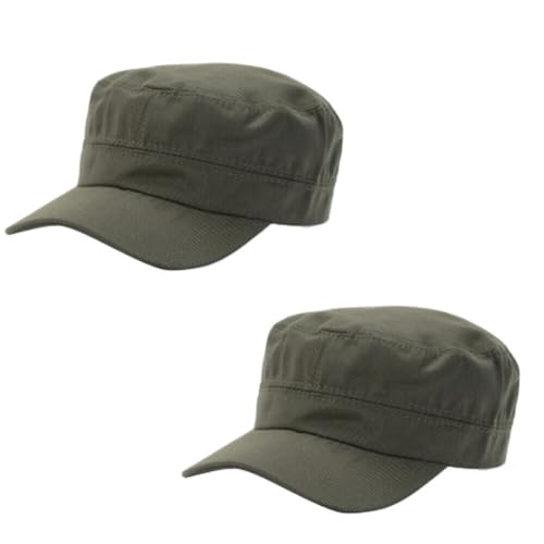 Magik US 1-2 Pc Cadet Army Cap Basic Everyday Military Style Hat Patrol Castro Hunting - color: Green 2 Pack