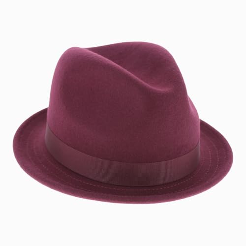 Hats in the Belfry Paine Stingy Brim Fedora - color: Burgundy, size: Small