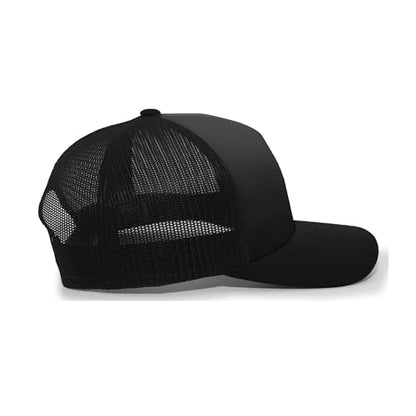 Pacific Headwear Unisex Adult Pacific Headwear 5-Panel Trucker Snapback Cap - color: Black/Black