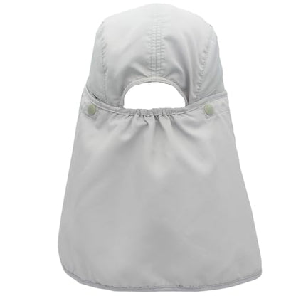 Hat with Neck Protection Detachable Multi-Purpose Summer Sun Hat Sun Protection Breathable Quick Dry UV Protection - color: Beige, size: Large
