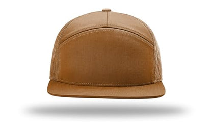 Richardson 168 Hi-Pro 7 Panel Adjustable Snapback Trucker Mesh Back Cap - color: Caramel