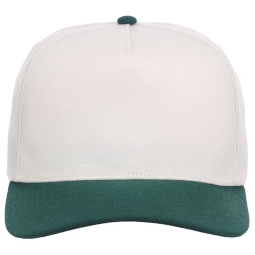 Lids Blank Hook Shot A-Frame Adjustable Snapback Hat – Breathable Mesh & Lightweight | Curved Bill | One Size Fits Most - color: Ivory/Dark Green
