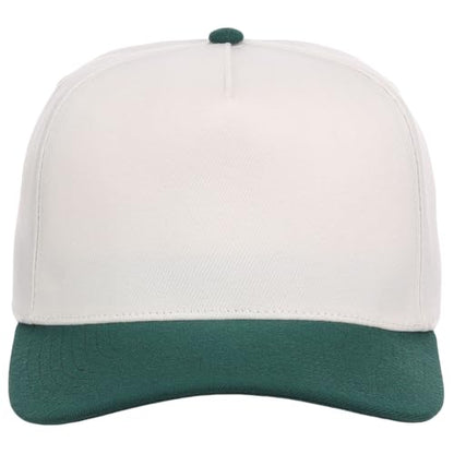 Lids Blank Hook Shot A-Frame Adjustable Snapback Hat – Breathable Mesh & Lightweight | Curved Bill | One Size Fits Most - color: Ivory/Dark Green