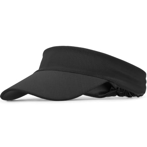 Sun Visor for Women Men Summer Lightweight Sports Sun Visors Hats - color: Black