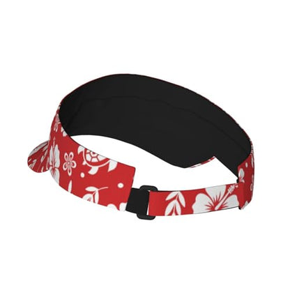 Stylish Visor Cap, Adjustable Lightweight Sun Hat for Men Women Teens - Sports, Beach, Golf, Tennis - color: Hibiscus Pattern With Turtle Pattern 1
