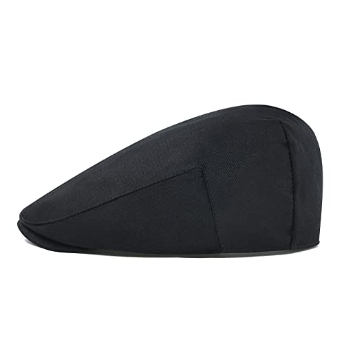 STARANCE Men Thin Cotton Gatsby Newsboy Cap - color: Black, size: 7 1/4