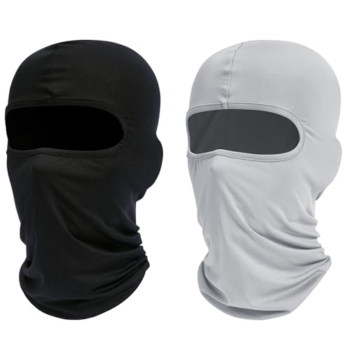 ROXUN Balaclava Ski Mask, 2 Pack Summer Motorcycle UV Protection Shiesty - color: Black+light Gray