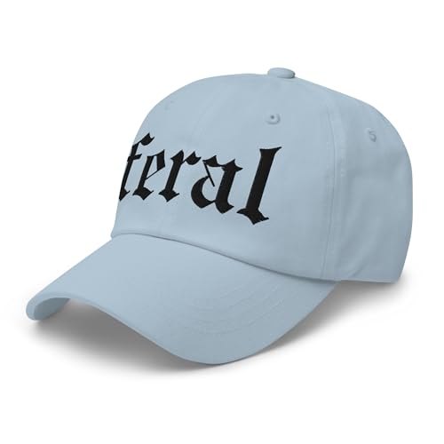 NX Feral Embroidered Curved Bill Cap Relaxed Fit Low Crown Adjustable Dad Hat - color: Light Blue