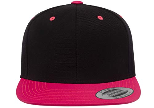 Flexfit Unisex Adult Yp Classics Premium Snapback Cap – 2-Tone - color: Black/Neon Pink