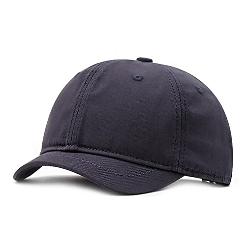 Faringoto Men's Cotton Short Brim Baseball Cap Casual Peaked Cap Ladies Versatile Equestrian Sun Hat - color: 01-navy