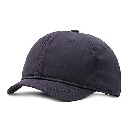 Faringoto Men's Cotton Short Brim Baseball Cap Casual Peaked Cap Ladies Versatile Equestrian Sun Hat - color: 01-navy