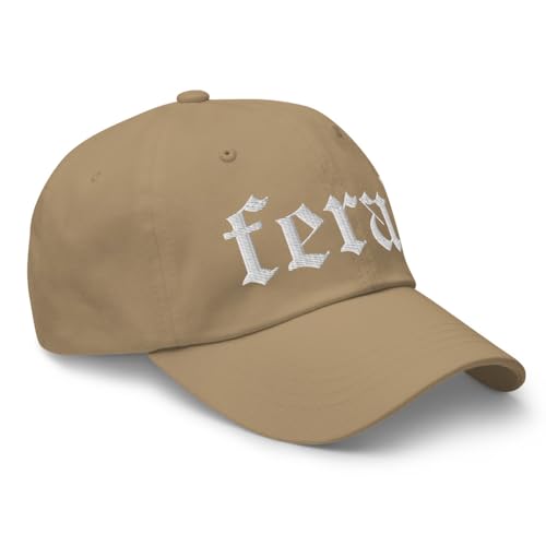 NX Feral Embroidered Curved Bill Cap Relaxed Fit Low Crown Adjustable Dad Hat - color: Khaki