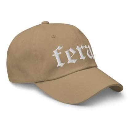 NX Feral Embroidered Curved Bill Cap Relaxed Fit Low Crown Adjustable Dad Hat - color: Khaki