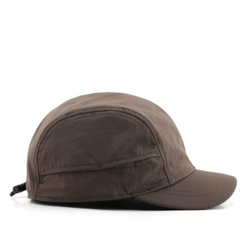Short Brim Quick-Dry Lightweight Breathable Polyester Baseball Cap Adjustable Drawstring Dad Hat Outdoor Men Women - color: Brown