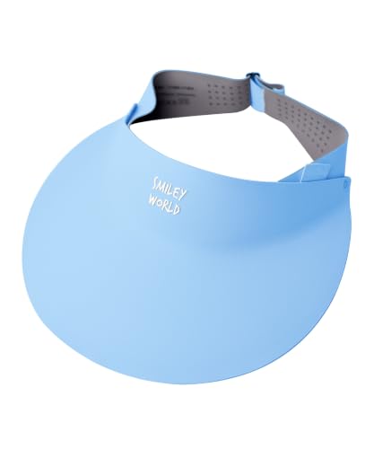 SMILEYWORLD Kids Sun Visor Hats for Girls Boys, UPF 50+ Adjustable Cooling Sports Hat, Packable Visor for Tennis, Pickleball - color: Blue