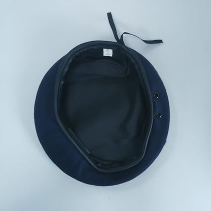 British US Military Berets with 35" Square Silk Like Head Scarf, Army Beret French Beret for Men and Women - color: Navy Blue, size: X-Large