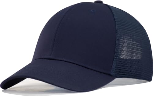 TSSGBL M, L, XL, XXL Snapback Trucker Hats Baseball Caps Adjustable Blank Mesh Back Ball Caps for Men Women - color: Navy2, size: X-Large-XX-Large