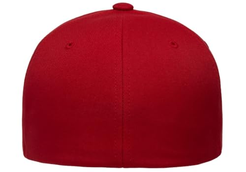 Flexfit 6100NU Tri-Layer Seamless Baseball Cap Bundle w/Cap Catcher - color: Red, size: Large-X-Large