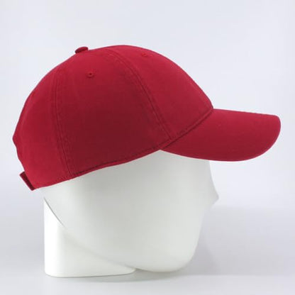 Classic Blank Dad Hat Cotton Adjustable Strap Baseball Cap - color: Red