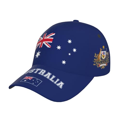 National Flags Baseball Cap for Men Women, Adjustable Trucker Hat Sun Visor Caps, Outdoor Dad Cap Patriotic Hat - color: Australian Flag