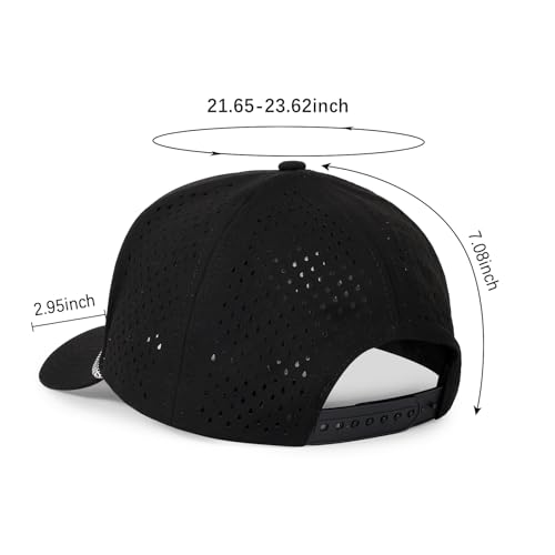 HH HOFNEN Quick Dry Baseball Cap Snapback Golf Trucker Hat for Men Women - color: #1 Black