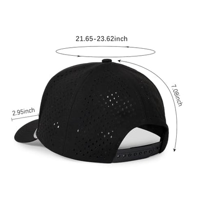 HH HOFNEN Quick Dry Baseball Cap Snapback Golf Trucker Hat for Men Women - color: #1 Black