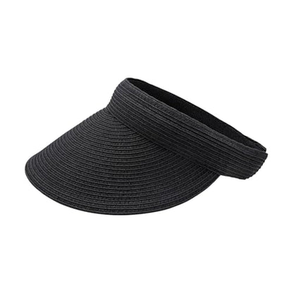 Toyo Braid Clip On Visor Wide Brim Hat Sun Protection for Women - color: Black