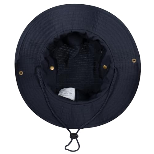 Rosoz Sun Hats for Men Women Bucket Hat UPF Protection Wide Brim Boonie Hat - color: 1pack-navy Blue