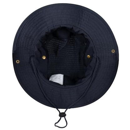 Rosoz Sun Hats for Men Women Bucket Hat UPF Protection Wide Brim Boonie Hat - color: 1pack-navy Blue