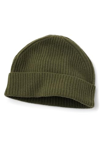 Fishers Finery Women's 100% Cashmere Cuffed Beanie - color: Olive