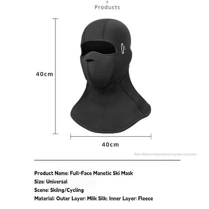 Magnetic Balaclava Ski Mask for Men/Women Windproof Face Cover Fleece Milk Silk Headgear for Snowboard Winter Motorcycle Openable