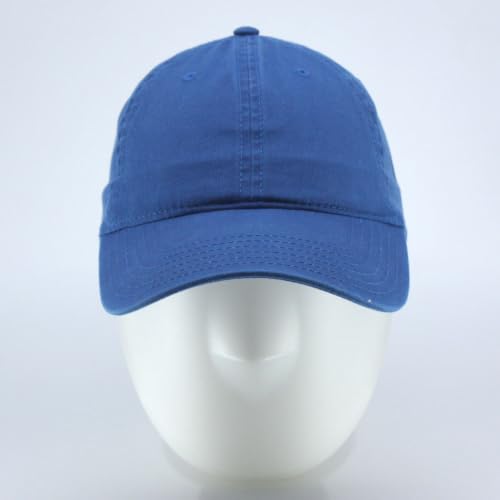 Plain Washed Cotton Adjustable 6 Panel Dad Hat Baseball Cap - color: Royal