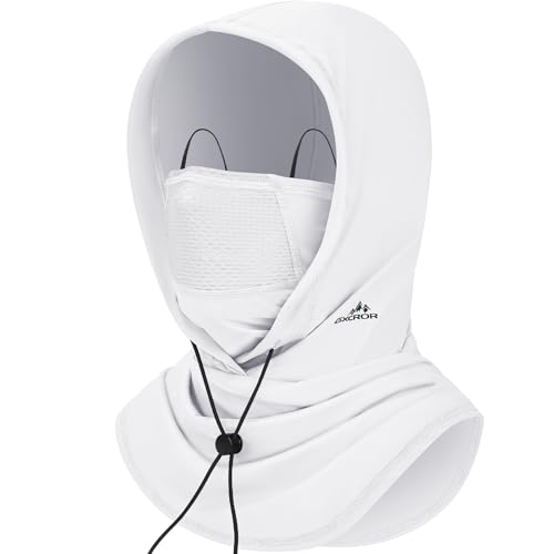 GXCROR Cooling Breathable Balaclava Face Mask Sun UV Protection Hood Shiesty Mask for Cycling Fishing Running - color: White