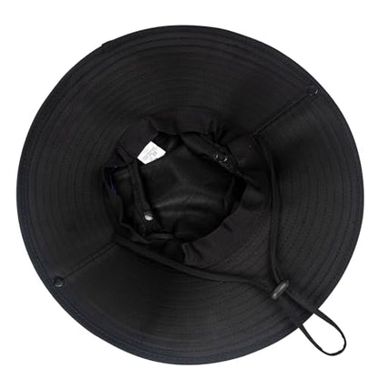 Cooling Sun Hat for Men Women,Wide Brim Bucket Hat Foldable Boonie Hat for Fishing Hiking Garden Safari Beach - color: Black