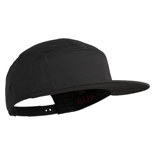 5 Panel Superior Cotton Twill Flat Bill Camper Cap - color: Charcoal Grey