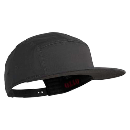 5 Panel Superior Cotton Twill Flat Bill Camper Cap - color: Charcoal Grey