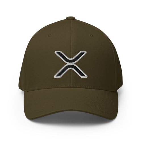 FX XRP Fitted Hat Embroidered Curved Bill Mid Crown Closed-Back Structured Twill Cap - color: Olive, size: Large-X-Large