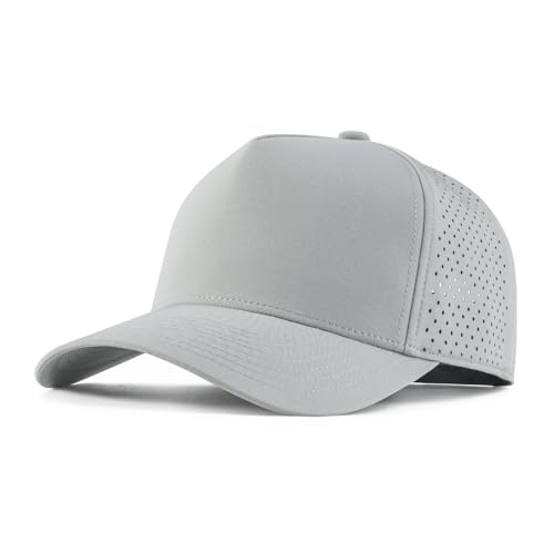 BOTVELA Men Adjustable Snapback Laser Cut Mesh Baseball Cap - color: Grey