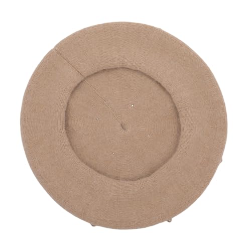 ZLYC Women French Beret Hat Winter Knitted Stretchable Beret Artist Cap - color: Pearls Camel