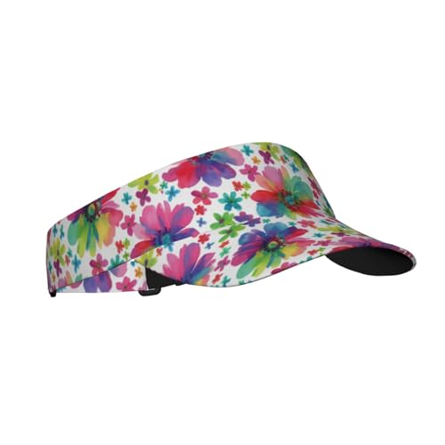 Sun Visor Hats Adjustable Open Top Sport Hat for Golf Women/Men - color: Colorful Little Flower