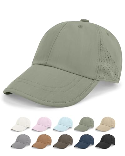 Rosoz Unisex Baseball Cap Vintage UPF 50+ Unstructured Men Women Dad Hat - color: Army Green