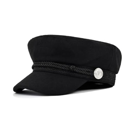 Black Classic Unisex Newsboy Cap Vintage Peaked Beret Style Adjustable Flat Hat Comfortable Fiddler Driver Design