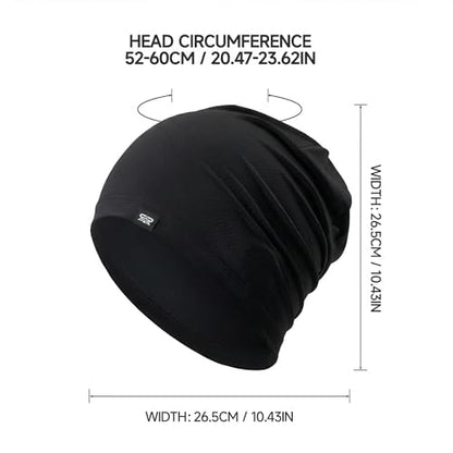 QINGLONGLIN Cooling Skull Cap Sweat Wicking Breathable for Men Women 3 Pack - color: Black + Black + Black